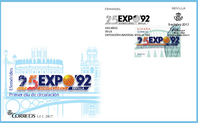 Filatelia - Sevilla - XXV Aniversario Expo92 - 2017 - Sobre Primer día Filatelia - Sevilla - XXV Aniversario Expo92 - 2017 - Sobre Primer día