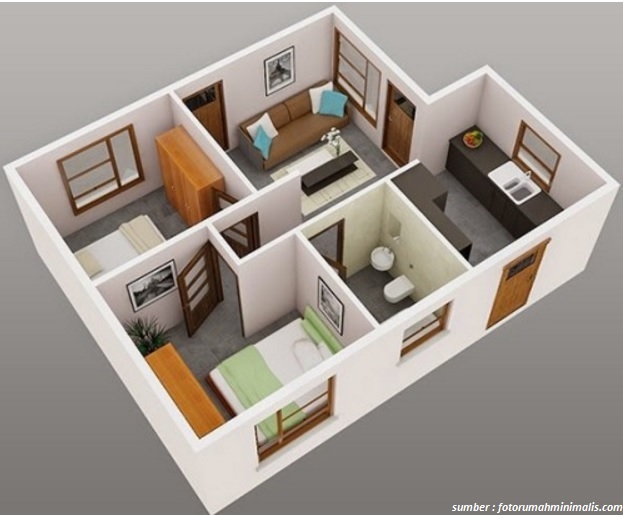 5 Contoh Denah Interior Rumah Minimalis yang Menginspirasi 100