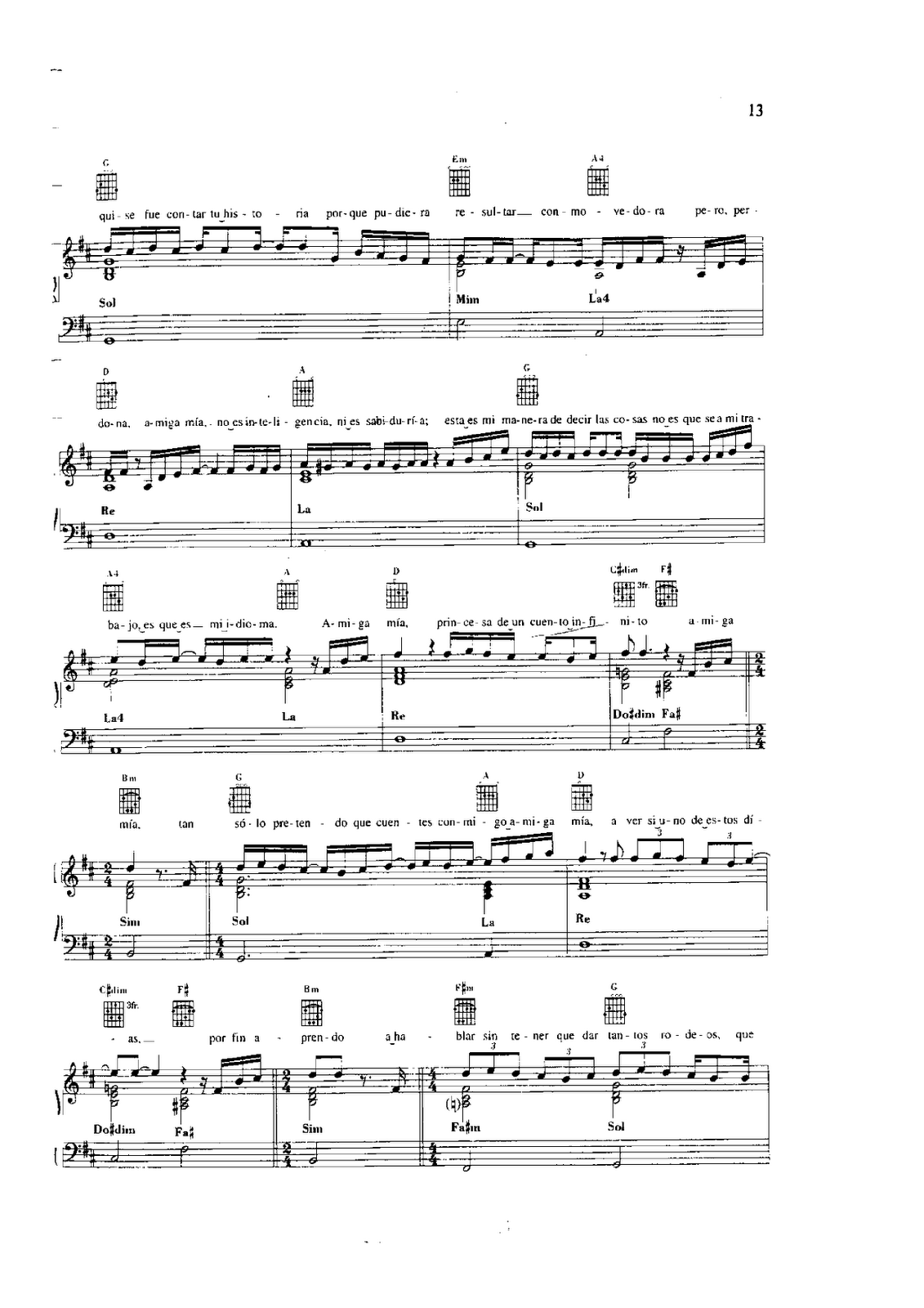 Partitura De Alejandro Sanz Amiga Mia Para Piano Partituras De Piano Sheet Music For Piano