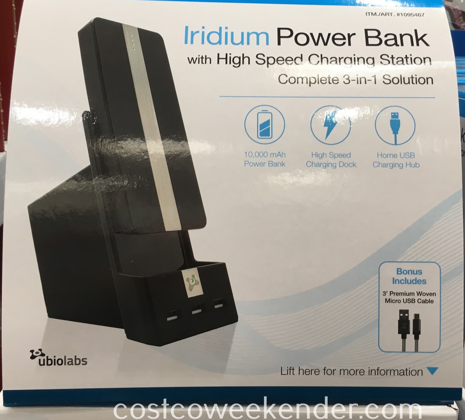 Ubio Labs Iridium Power Bank with High Speed Charging Station Costco