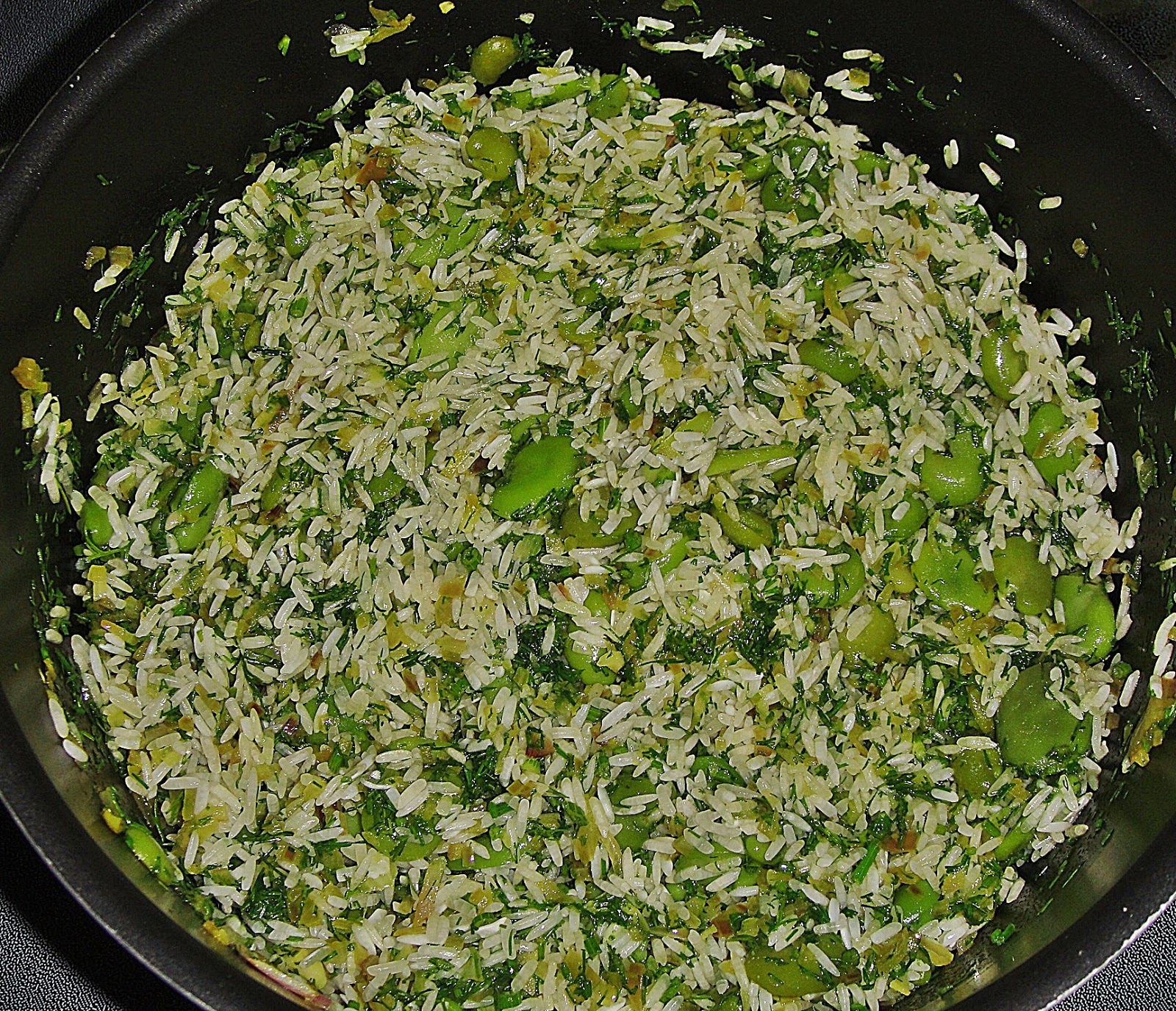 Maryam's Culinary Wonders 335. Broad Bean Dill Rice Pilaf