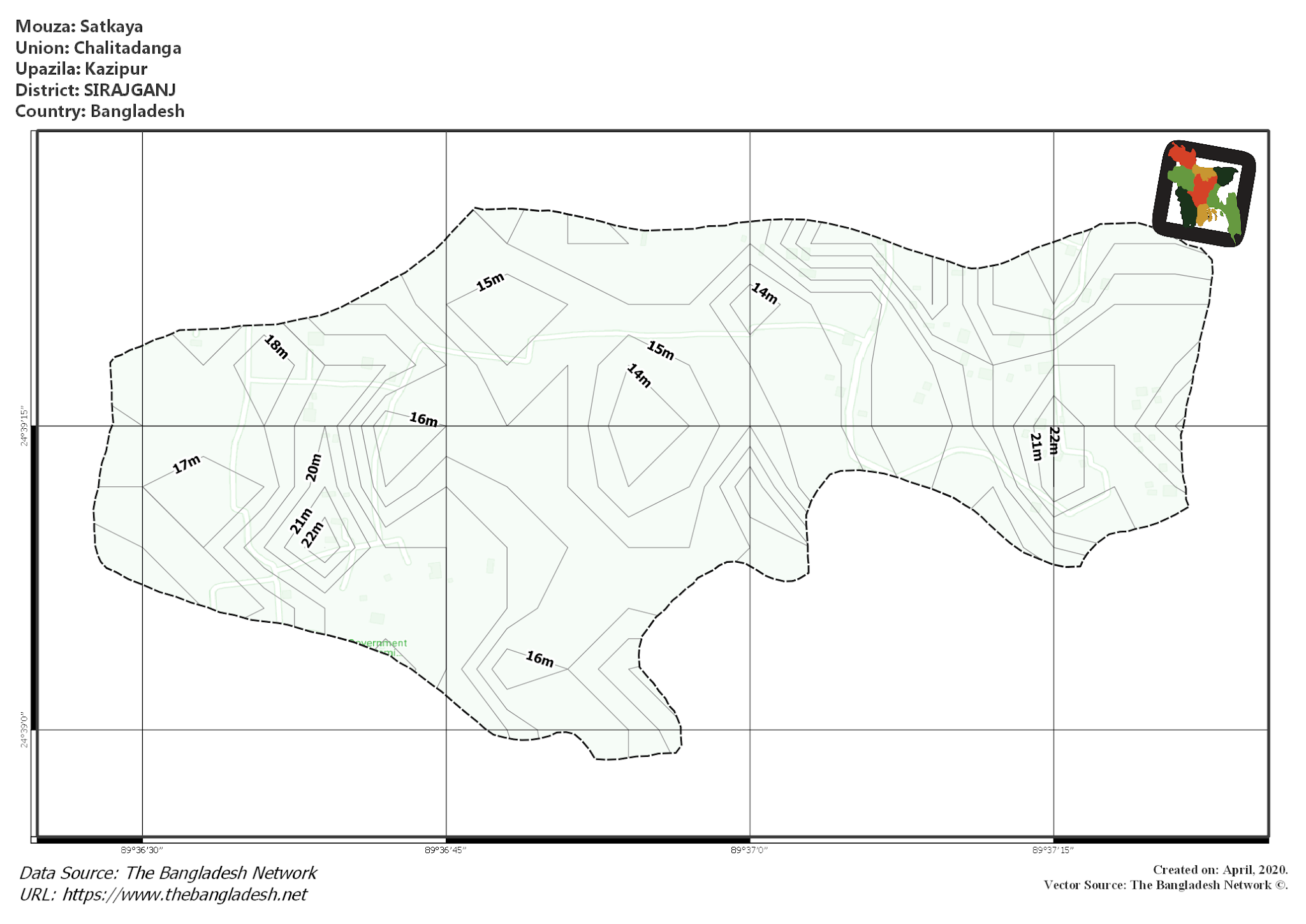 Map of Satkaya Mouza of Kazipur Upazila, SIRAJGANJ Map of Satkaya Mouza of Kazipur Upazila, SIRAJGANJ, Bangladesh.