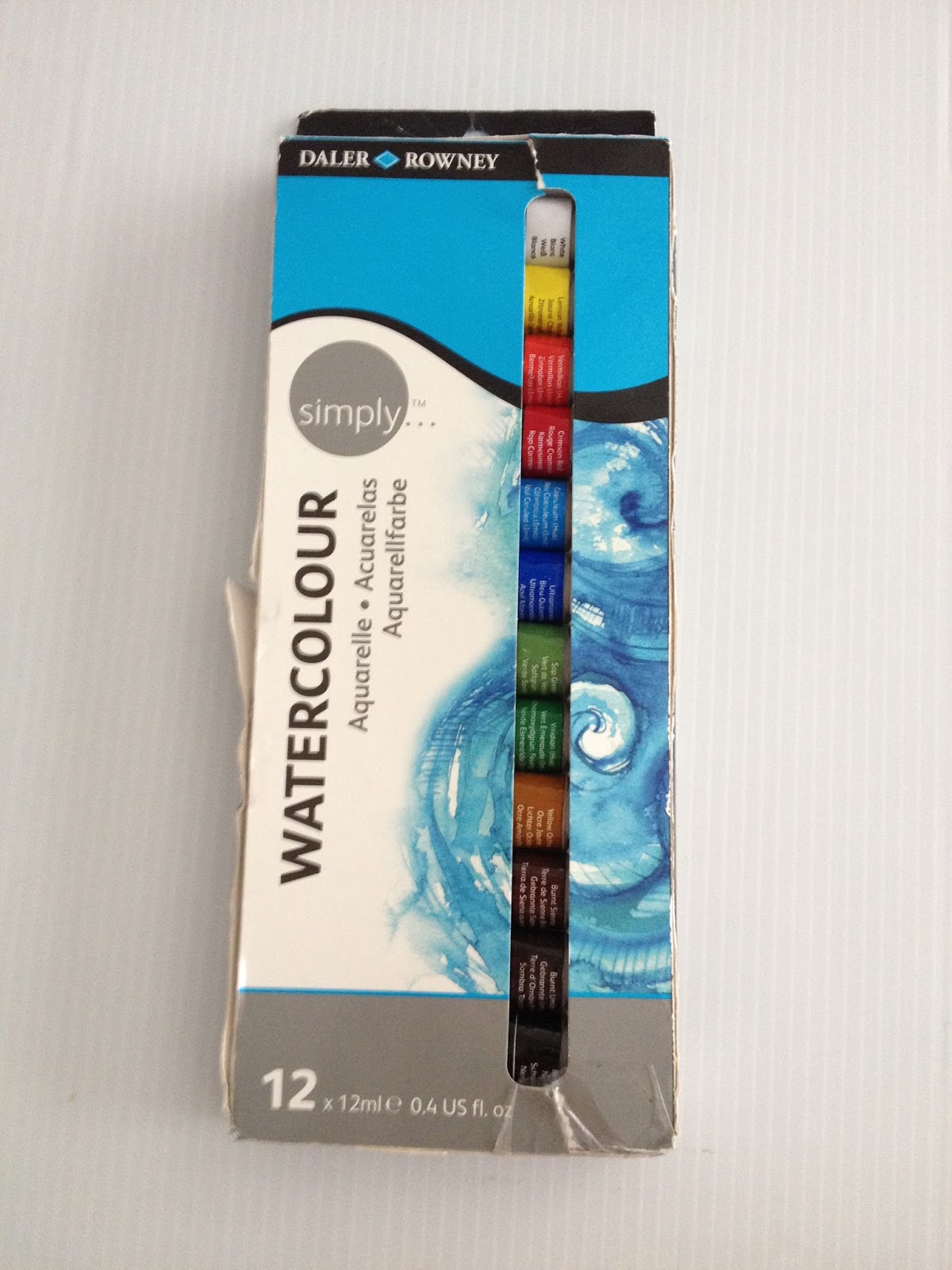 Artist Color Pallet Watercolor Paint Set of 12 Tubes .4 FL Oz Tubes