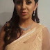 Nikki Galrani Transparent Cream Color Saree