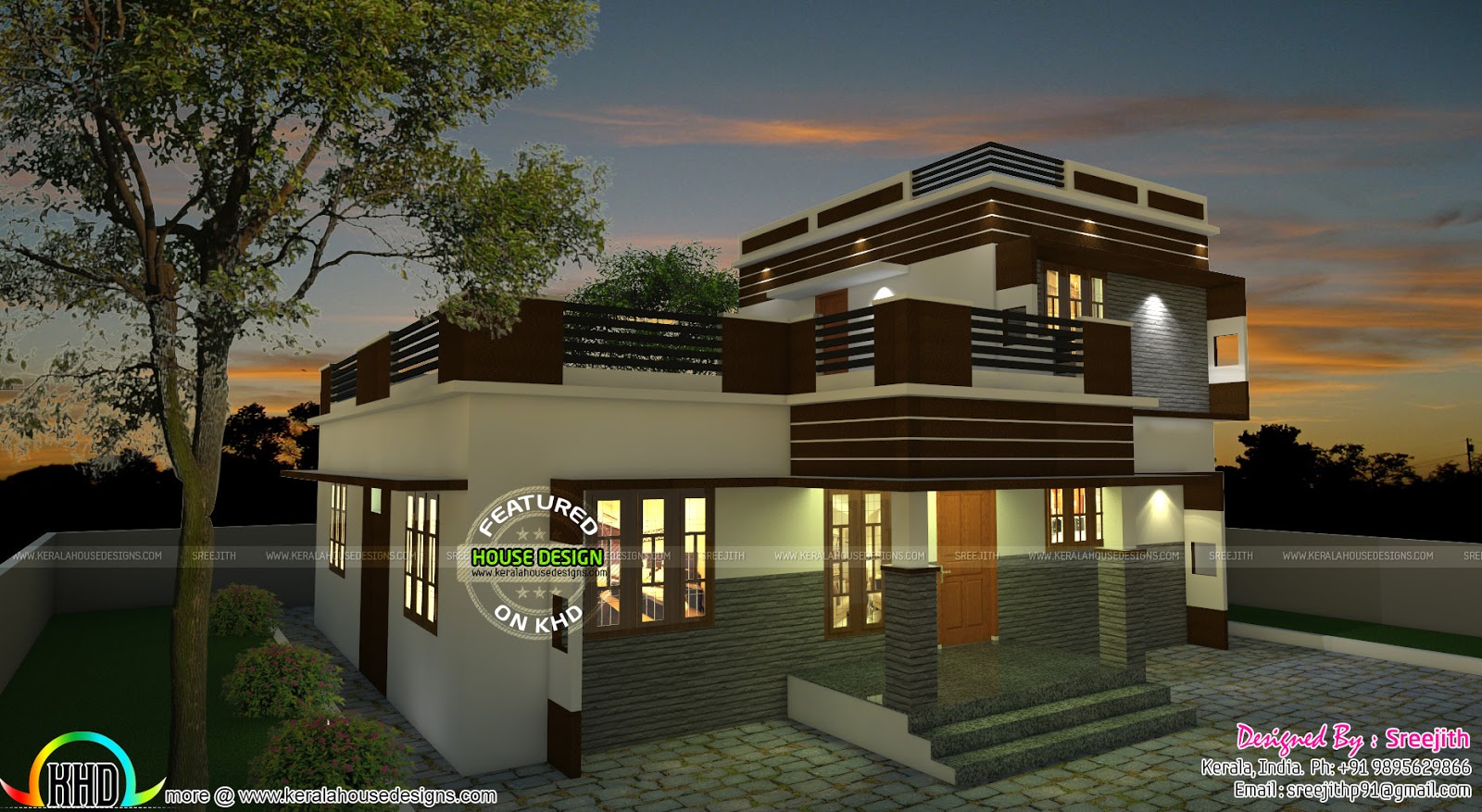 1460 sq ft simple East  facing  home  Kerala  home  design 