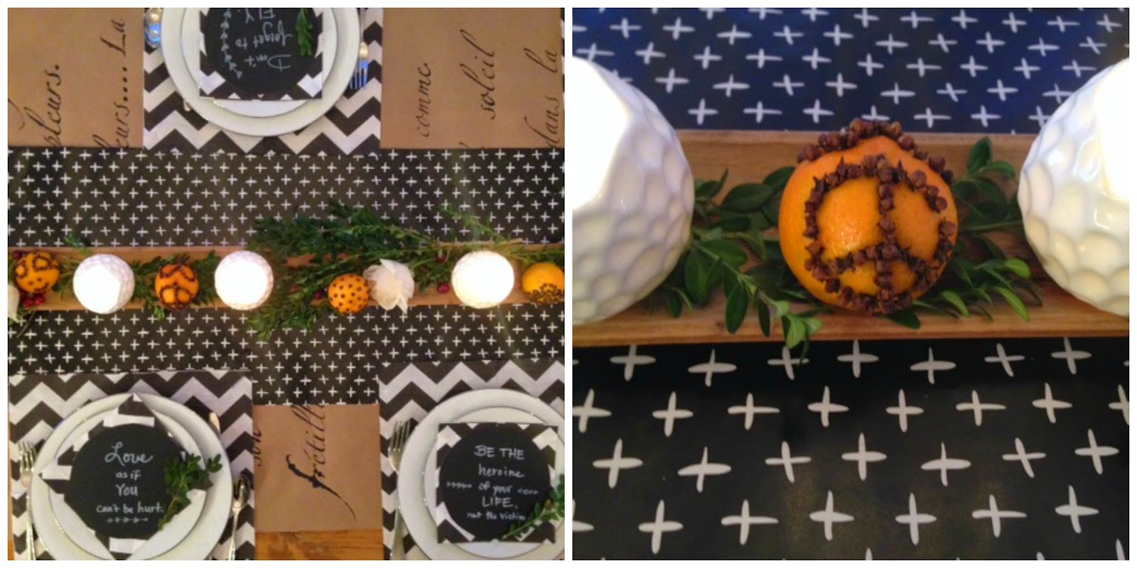 thanksgiving-table-decor-tablescape-black-white-hellolovely-hello-lovely-studio-quotes-plates-oranges