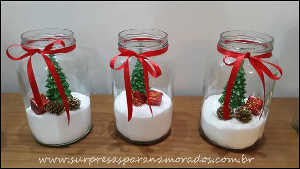DIY - Decoração de Natal com Potes de Vidro | Surpresas para Namorados