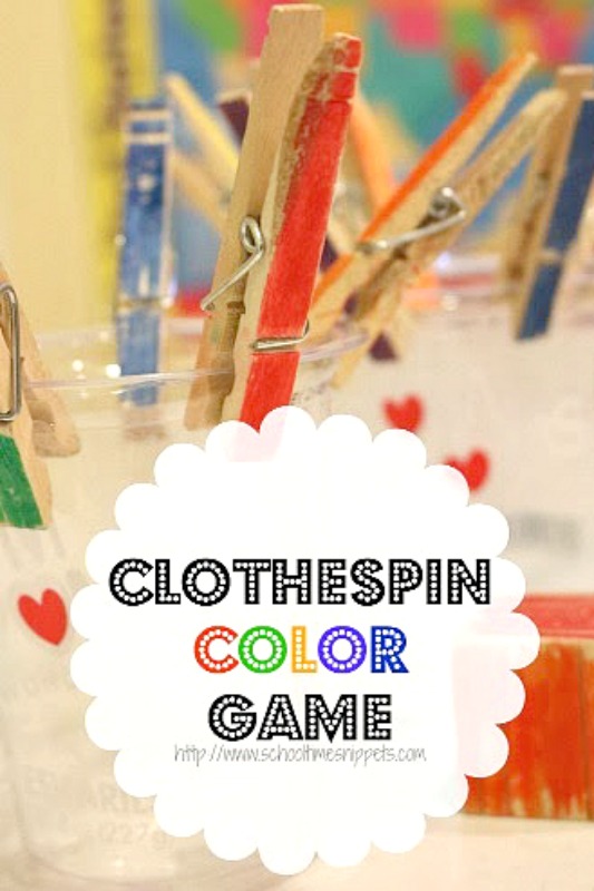 Fine Motor Color Game with Clothespins School Time Snippets