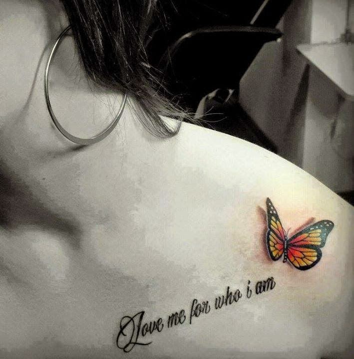 Butterfly Quote Shoulder tattoos for women | Fashion's Feel | Tips and