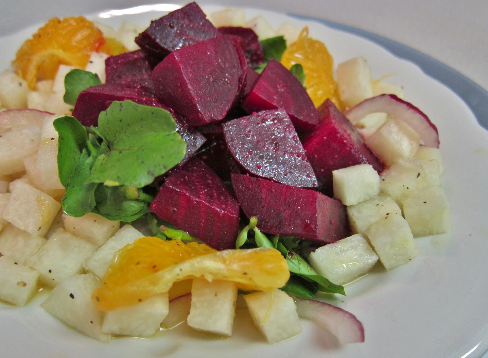 The Vegan Chronicle Beet, Jicama and Watercress Salad