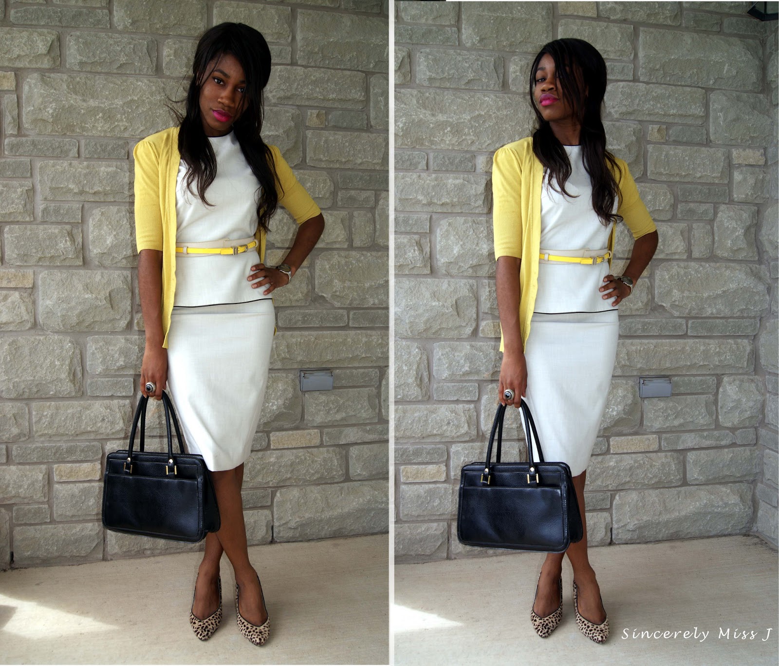 Beautiful outfit from Toronto style blogger Cardigan & Belt: Dynamite, Dress: Zara, Bag & Heels: thrifted