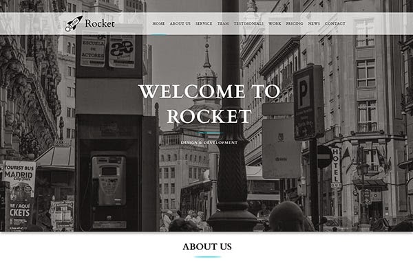 Rocket – Responsive One Page Multipurpose Template