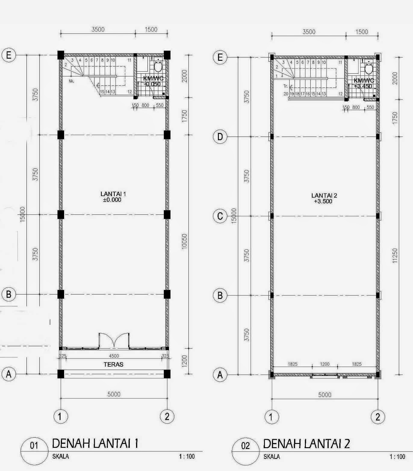 Gambar Denah Dan Tampak Rumah Minimalis 2 Lantai. gambar 