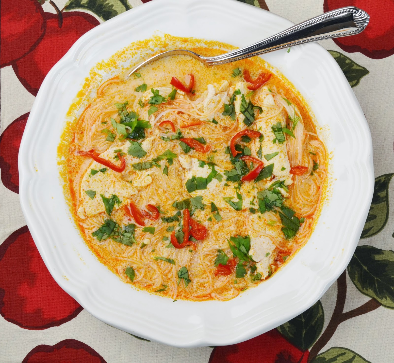 Our Beautiful Mess Coconut Chicken Noodle Soup with Red Curry
