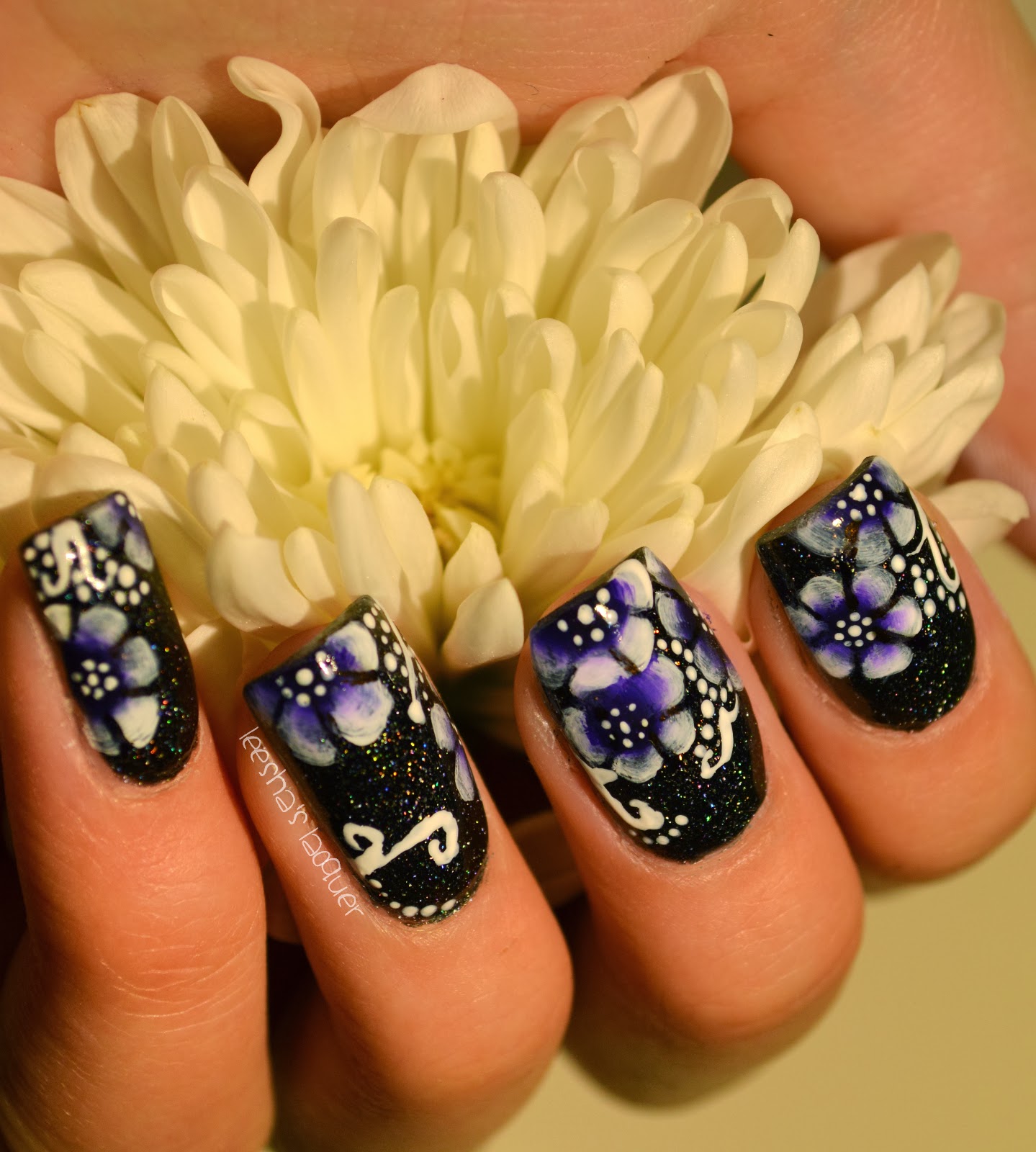 Leesha's Lacquer One Stroke Nail Art