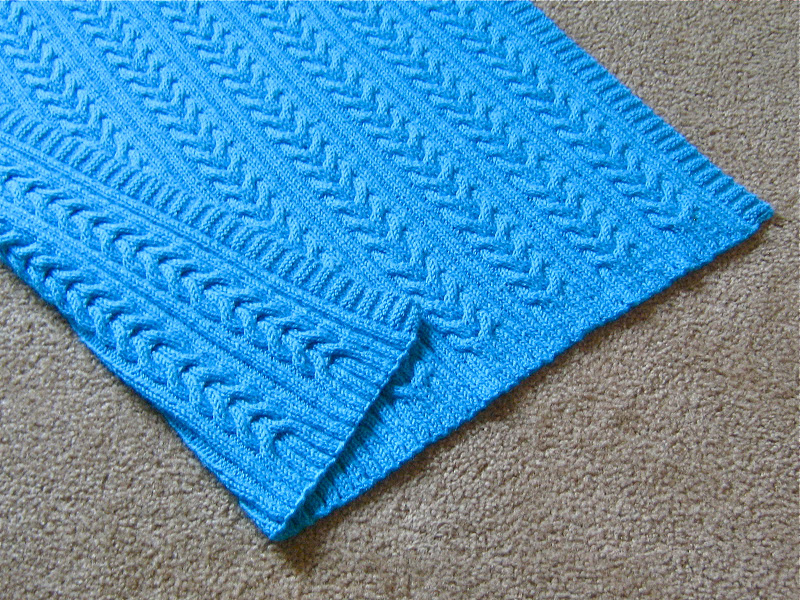 I'd Rather Be Knitting "Splash" Reversible Cables Baby Blanket