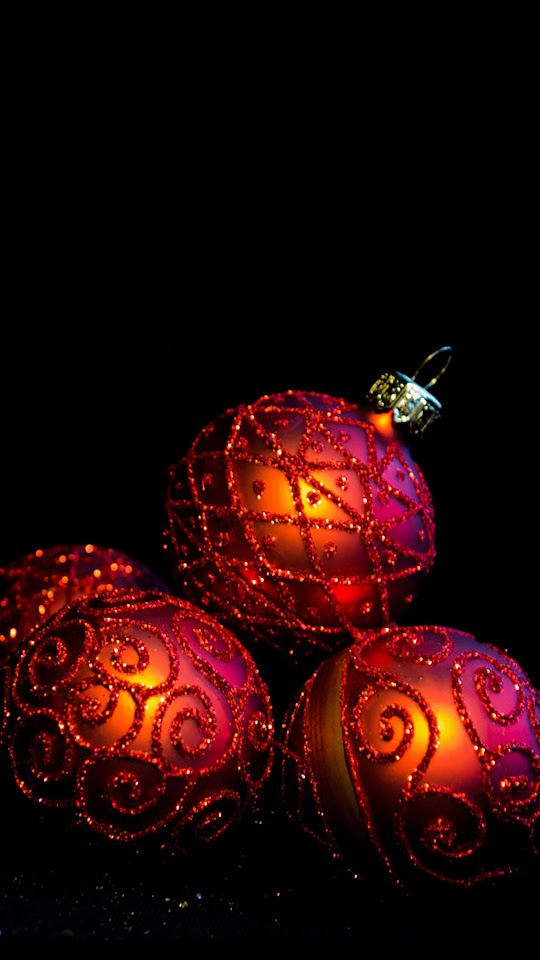 Christmas Balls Red Glitter  Galaxy Note HD Wallpaper