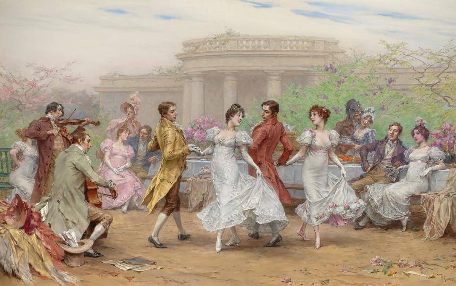 Waltz At The Bal Mabille Avenue Montaigne Paris Painting by Charles Vernier