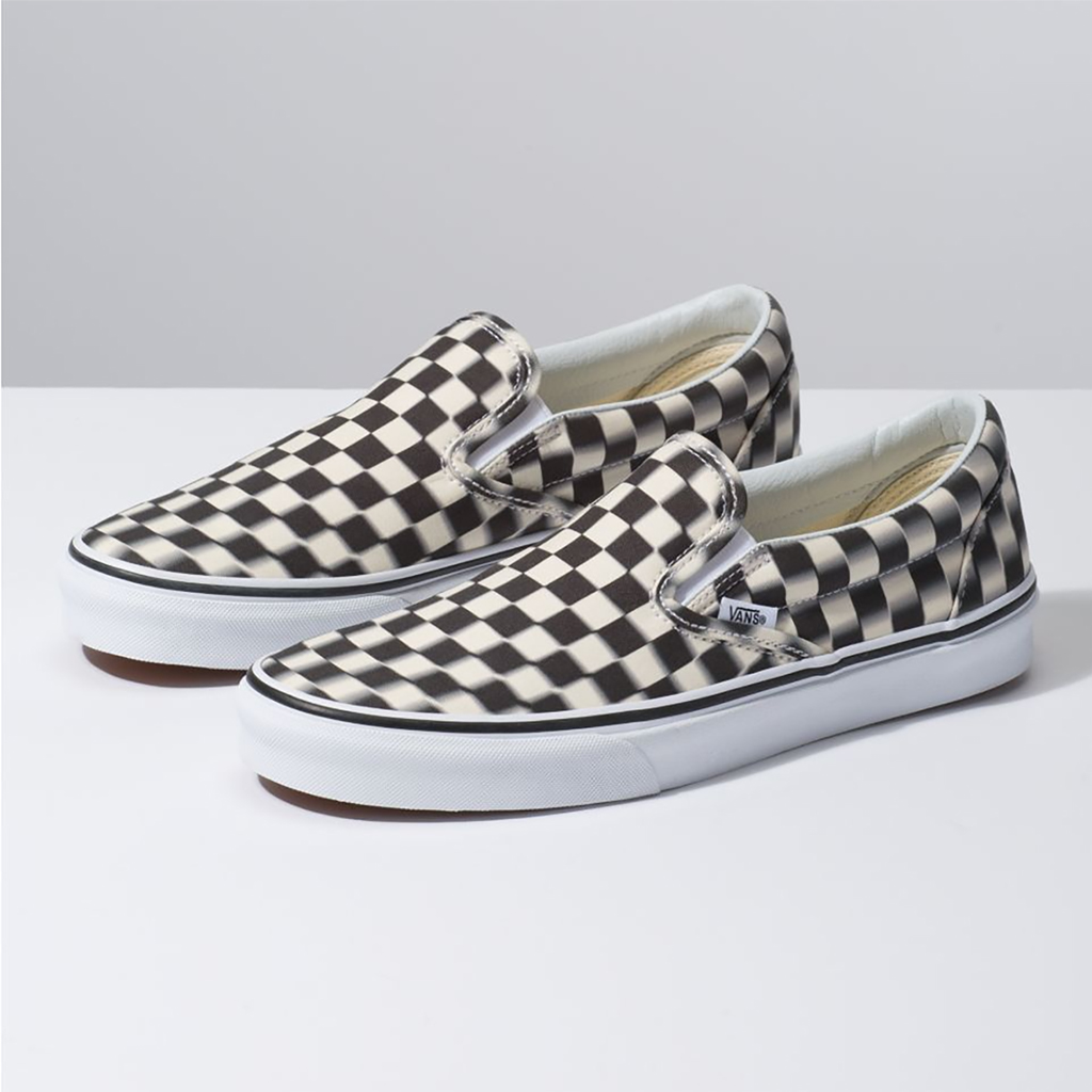 vans slip on blur check