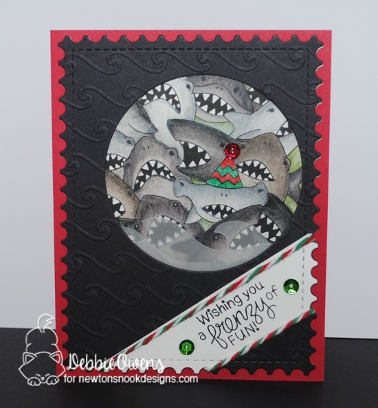 Wishing you a frenzy of fun by Debbie features Shark Frenzy, Sea Borders, and Framework by Newton's Nook Designs; #newtonsnook