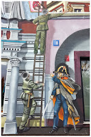 Skwer Pierwszych Słupszczan - mural kamienica w Słupsku
