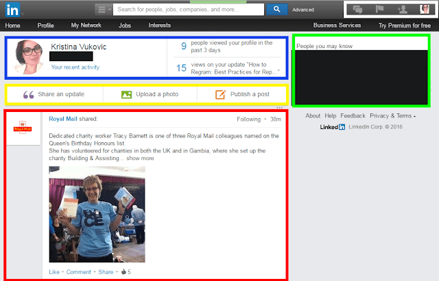LinkediIn homepage LinkediIn homepage