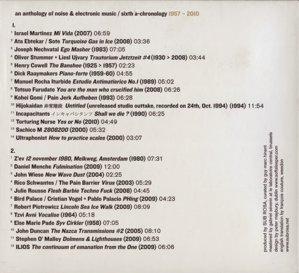ELECTRONIC ORGY: Various - An Anthology Of Noise & Electronic Music