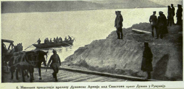 von Mackensen is present at the crossing of the Danube Army over the Danube at Svistovo to Romania
