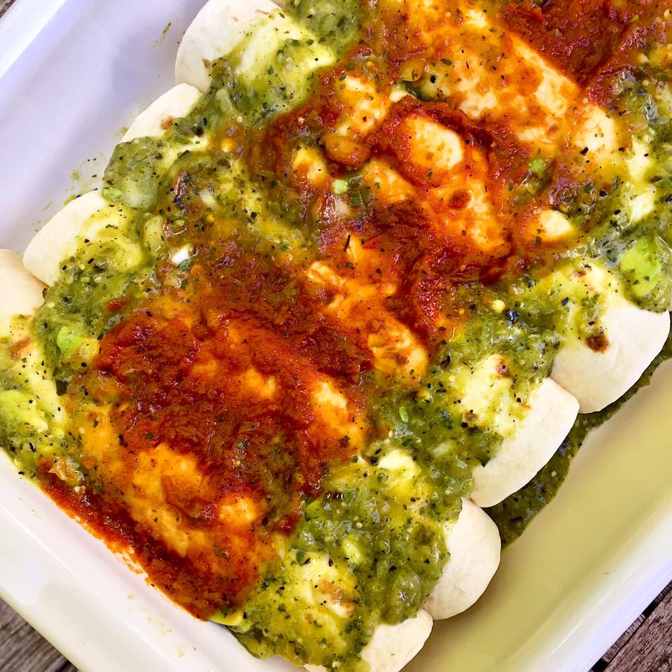 Haute + Heirloom Chicken Tinga + Grilled Corn Enchiladas with Candied