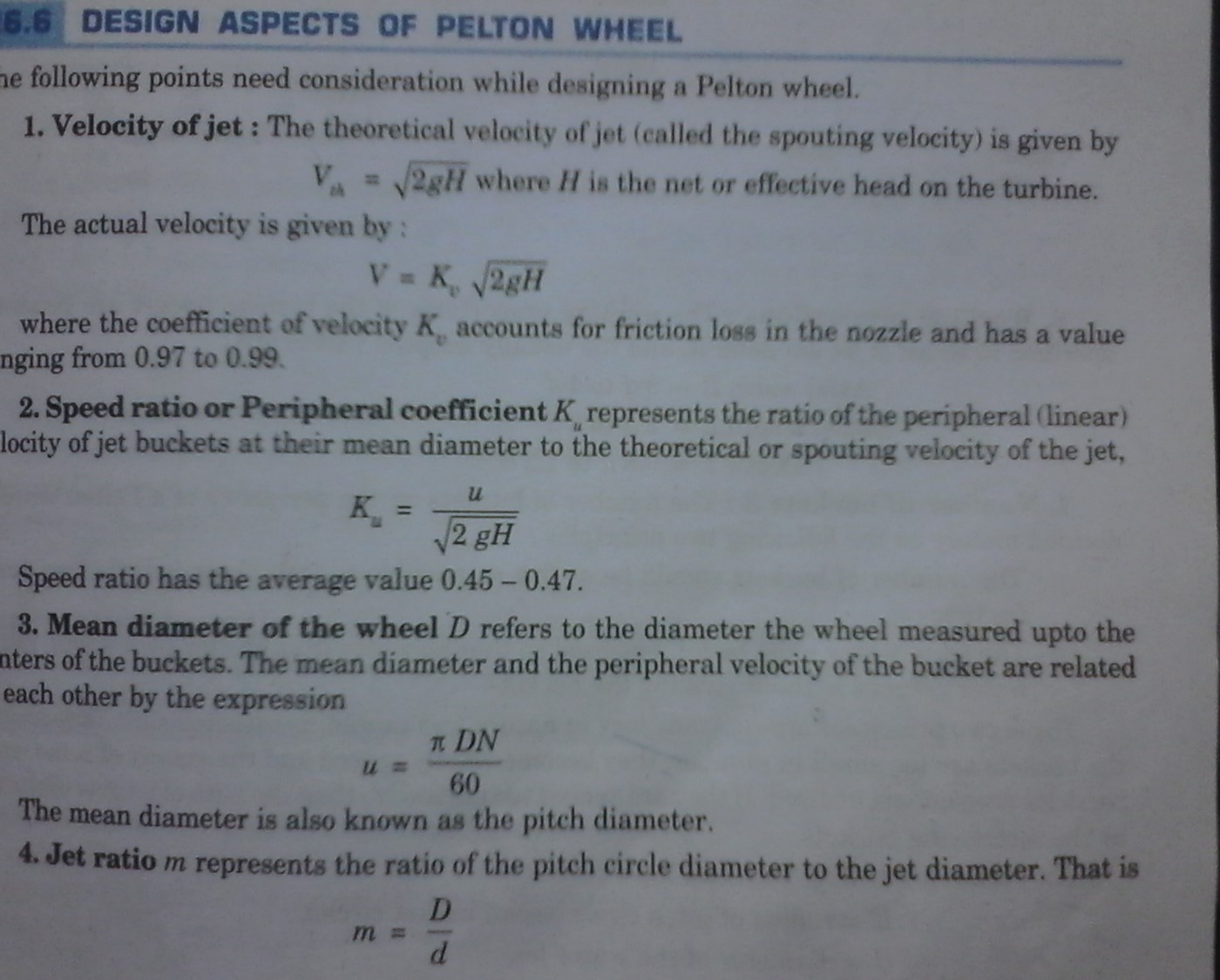 FLUID MECHANICS DESIGN OF PELTON TURBINE
