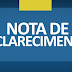 Nota de Esclarecimento do Blog
