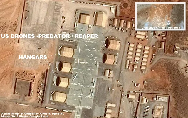 Image Attribute: Aerial image of Chabelley Airfield, Djibouti, March 2015.Photo: Google Earth
