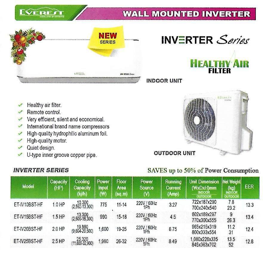 Maximax Systems EVEREST SPLIT WALL MOUNTED AIR CONS
