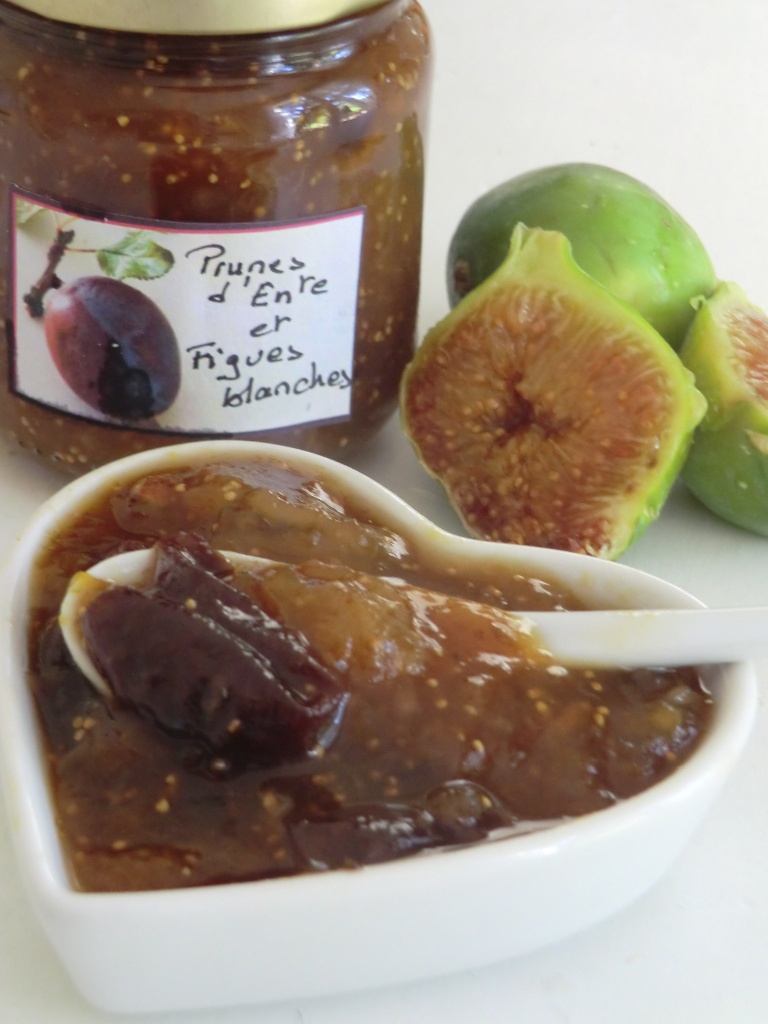 Confiture de prunes d'ente et de figues blanches allégée en sucre