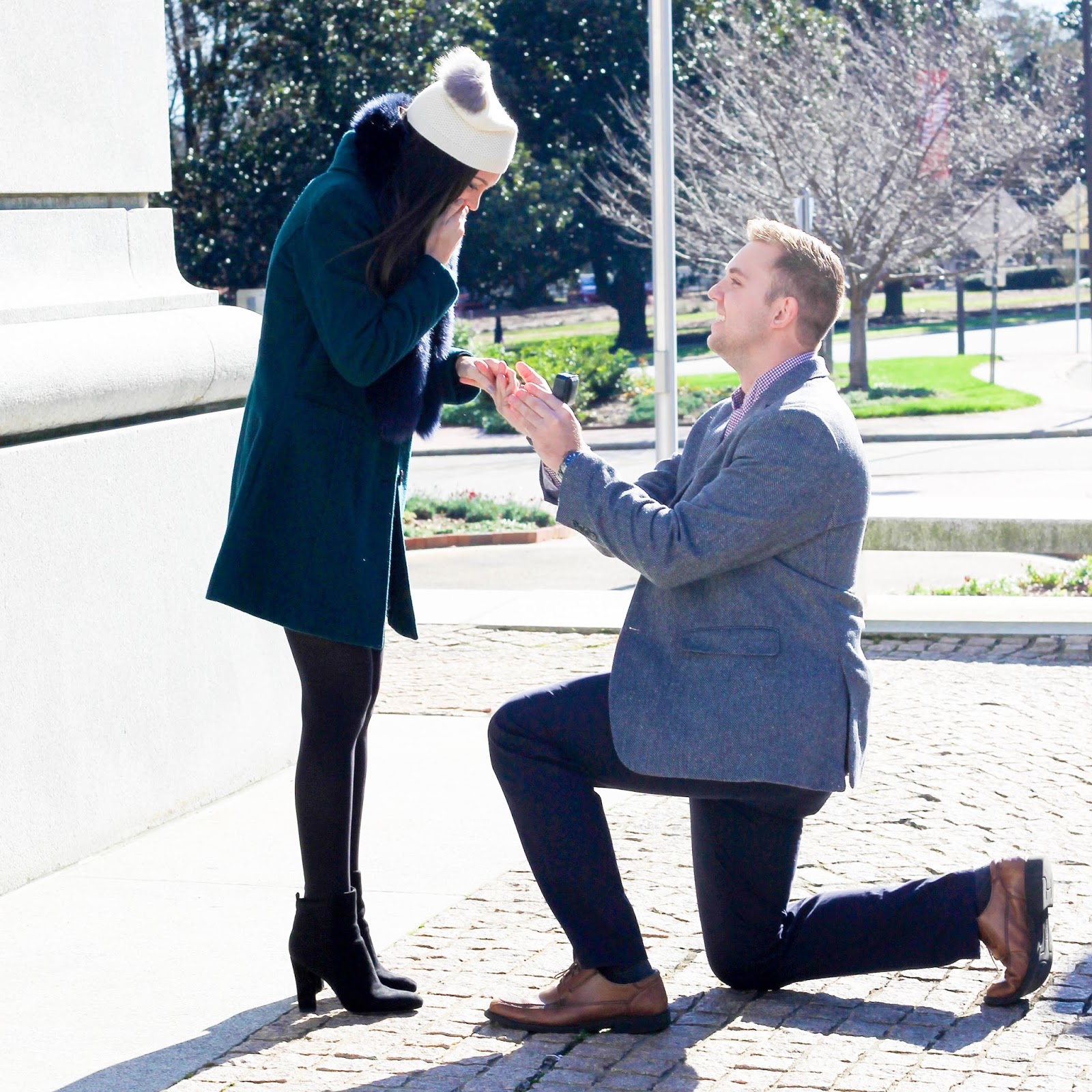 NC State Bell Tower Photos, NC State Bell Tower Photography Ideas, NC State Proposal, NC State engagement, nc state couple, pretty in the pines, fashion blogger, blogger bride to be