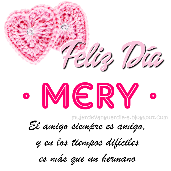 Imagen de Feliz Dia Amiga con frase cristiana de amistad y nombre MERY