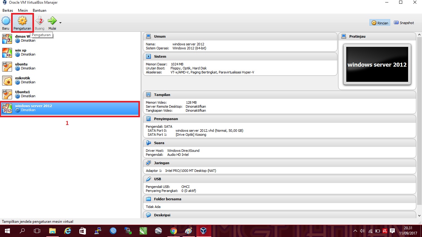 Virtualbox server 2012. Virtualbox server 2012