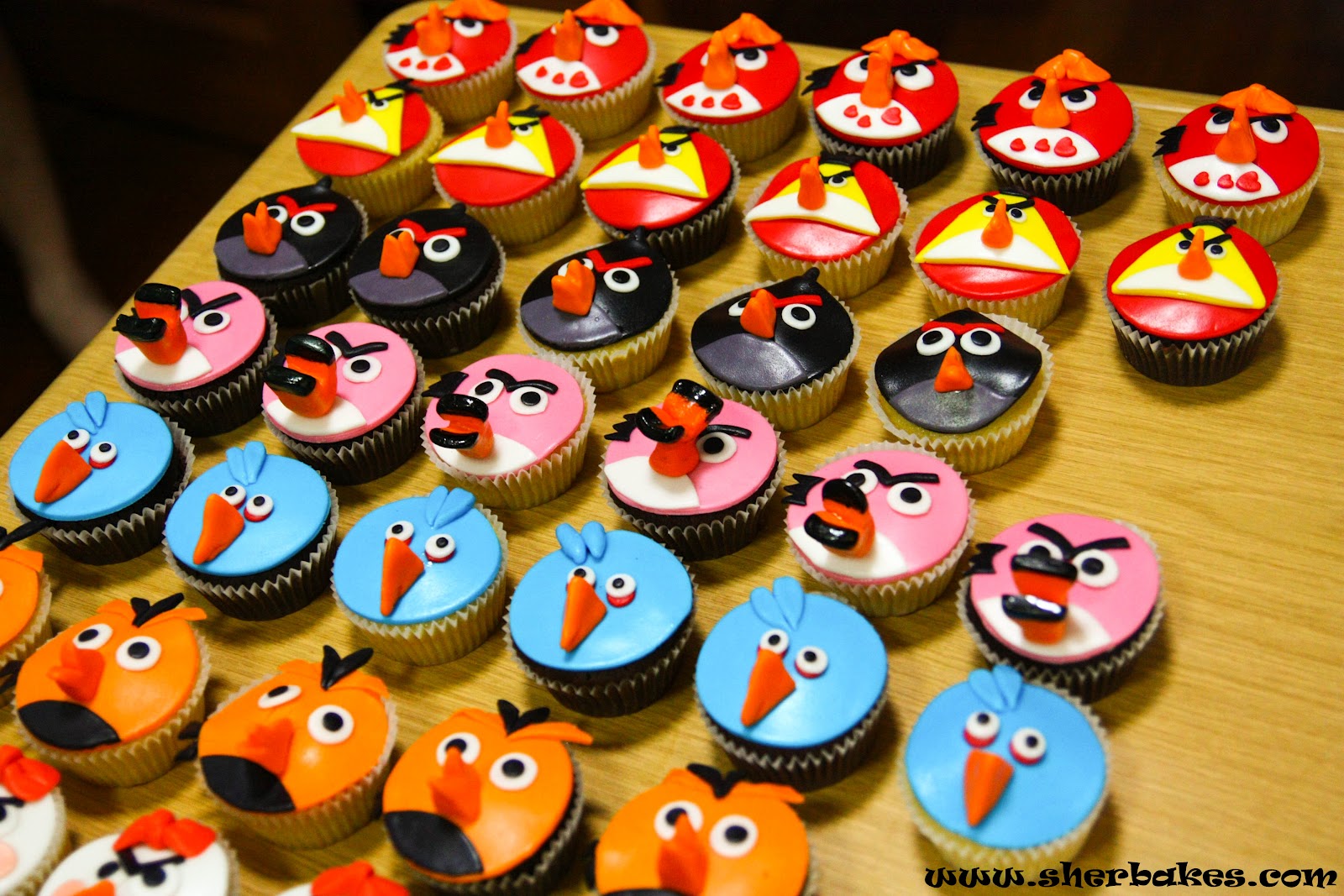 Angry Bird Cupcakes - Sherbakes