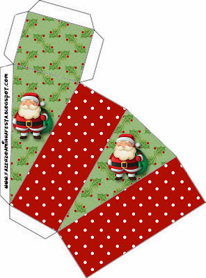 Snowman and Santa:Free Printable Boxes. This one is for pie box.