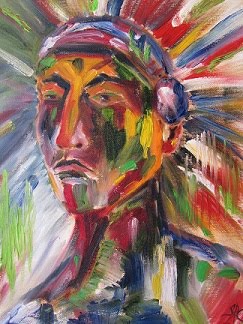 "Atsila" meaning fire in Cherokee SOLD!  Prints available at Sandra-Cutrer.artistwebsites.com