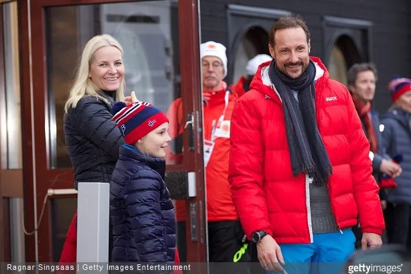 Crown Princess Mette-Marit of Norway, Princess Ingrid Alexandra of Norway and Crown Prince Haakon of Norway attend the FIS Nordic World Ski Championships