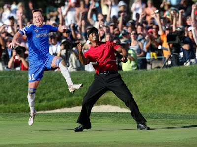 John Terry, Photobomb, celebration, photoshop, Tiger Woods, Golf