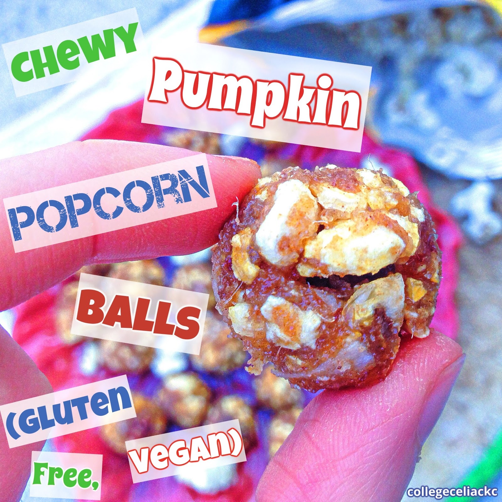 Chewy Pumpkin Popcorn Balls (Gluten free, Vegan) + GIVEAWAY