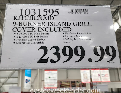 Costco 1031595 - KitchenAid Eight Burner Outdoor Island Gas Grill with Rotisserie Burner: great for any backyard or patio
