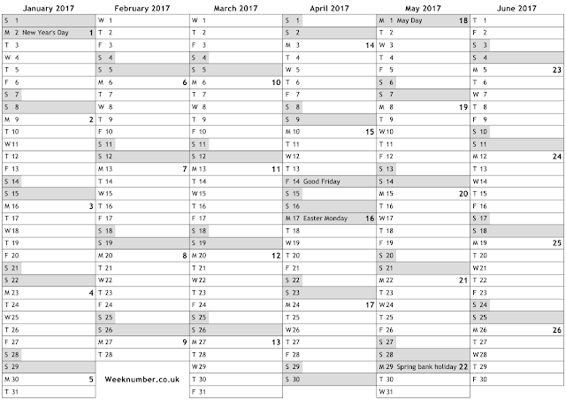 2017 calendar blank