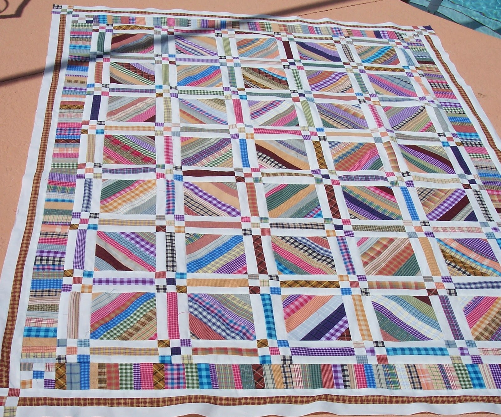 Margret Mary's Place Homespun Plaid String Quilt Top Done!
