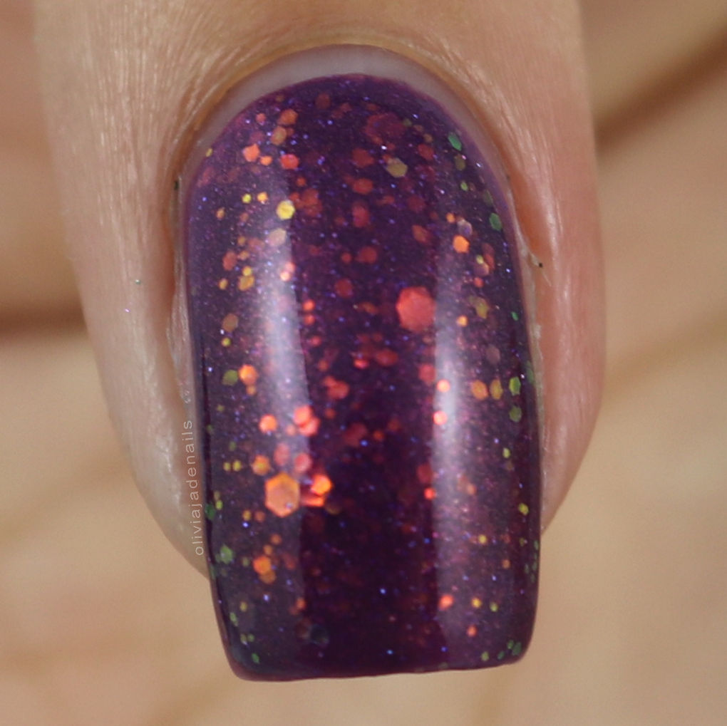 Femme Fatale Cosmetics Festive Blithe swatched by Olivia Jade Nails