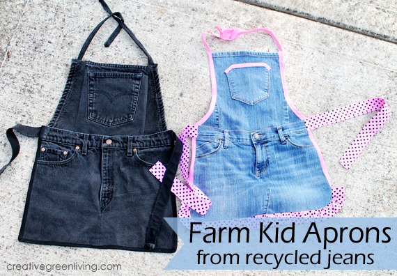 Farm Kid Aprons from Recycled Jeans - Creative Green Living