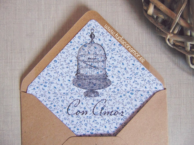 Sobre con solapa forrada, diseño exclusivo de Tu día Con Amor