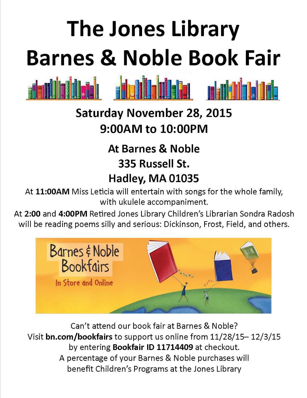Friends of the Jones Library System News November 2015 Friends of the Jones Library System News November 2015